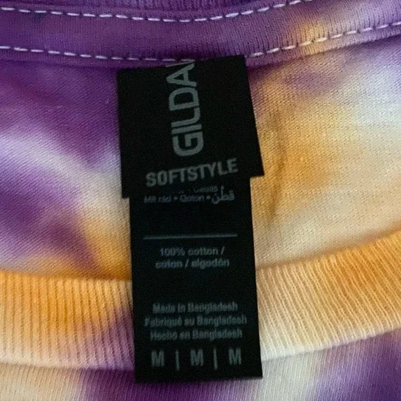 GILDAN Soft Style | Tie-Dye T-Shirt | Color:  Purple & Orange | Size: M … - Picture 5 of 8